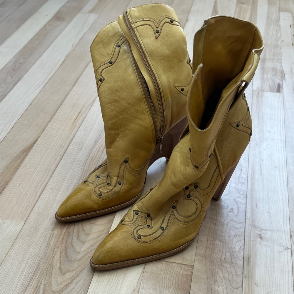 BCBGirls Yellow Heeled Western Boots